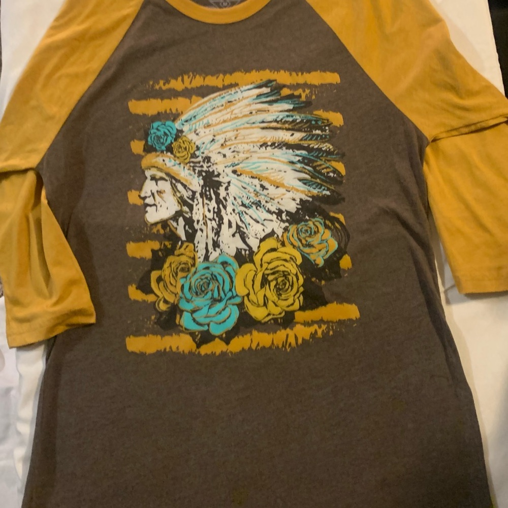 Crazy Train Mustard and Charcoal Graphic Raglan Tee